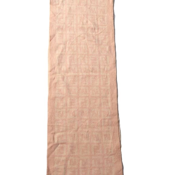 Vintage FENDI Light Pink & Cream Monogram Print Scarf - Picture 2 of 8
